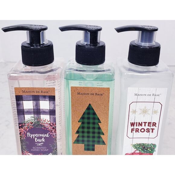 NEW MAISON DE BASE Winter Christmas Scented Hand Soaps 360 ml each ~ Set of 3 - Picture 2 of 6